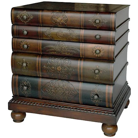 Library Book Inspired Chest with Three Drawers